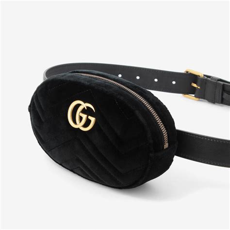 gucci black 80's patch belt bag|Gucci belt bag black velvet.